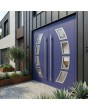 Blauwe dubbele voordeur met glas