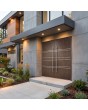 moderne dubbele aluminium deur met walnoothoutafwerking
