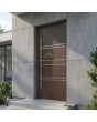 wengé aluminium toegangsdeur met horizontale strepen