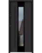 Sta Amerigo noir - eigentijdse deur van roestvrij staal met zwart frame rond glas