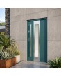 Moderne deur van groen roestvrij staal met glas