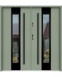 Sta Amerigo Noir Double - roestvrijstalen moderne dubbele deur met zwart frame rondom glas