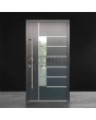 Donkere antracietkleurige luxe moderne aluminium voordeur met glas