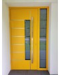 Gele luxe moderne aluminium voordeur met glas