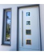 Zilveren slanke frame moderne aluminium voordeur