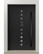 PIVOT Arlekin - grote aluminium draaideur met tien kleine glaspanelen