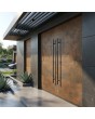 Dubbele aluminium voordeur bekleed met roestkleurig gesinterd kwarts