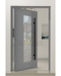 PIVOT C16 - geïsoleerde aluminium draaideur met raam voor buitengebruik
