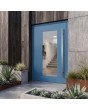 Blauwe, geïsoleerde aluminium buitendeur met raam