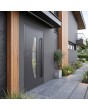Antracietkleurige aluminium voordeur met glas