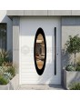 witte, veilige, moderne aluminium voordeuren met ovaal glas