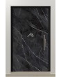 PIVOT Calacatta - aluminium taatsdeur bekleed met Calacatta zwart gesinterd kwarts