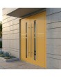 Gele, moderne dubbele aluminium voordeur met glas