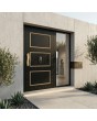 Zwarte aluminium draaideur in traditionele stijl