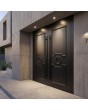 Zwarte aluminium dubbele deur in klassiek design voor thuis