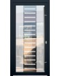 LIM Glass S6 - enkele zandkleurige aluminium deur met een transparant decor