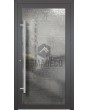 LIM FS3 - aluminiumgrijze draaideur met smeltglas