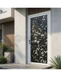Witte glazen aluminium deur met zwart decoratief paneel