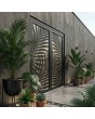 Antracietkleurige aluminium deur met dubbel glas en sierpaneel