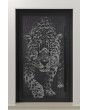 LIM G5 - Glazen aluminium ingangsdeur met tijgermotief in decoratief paneel