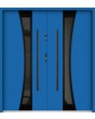 Sta Gemini Double noir - moderne stalen dubbele voordeur met zwart frame rond het glas