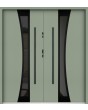Sta Gemini Double noir - moderne stalen dubbele voordeur met zwart frame rond het glas