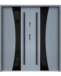Sta Gemini Double noir - moderne stalen dubbele voordeur met zwart frame rond het glas