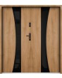 Sta Gemini Double noir - moderne stalen dubbele voordeur met zwart frame rond het glas