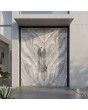 Aluminium dubbele deur bekleed met grijs gesinterd kwarts