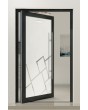 PIVOT Glass S - matte aluminium draaideur met transparant motief