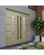 Beige aluminium dubbele voordeur met glas
