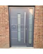 Antraciet aluminium ingangsdeur