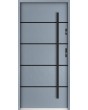 Sta Hunt noir - minimalistische stalen voordeur voor moderne woningen met zwarte strepen