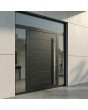Anthracite Integra-voordeur met glazen panelen links, rechts en bovenaan