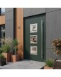 Groene aluminium voordeur met drie ramen