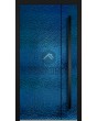 LIM B3 - aluminium scharnierende deur bekleed met blauw roestvrij staalplaat