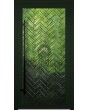 LIM FS1 - hoogwaardige aluminium scharnierende deur met groen smeltglas