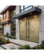 LIM M12 dubbel - Aluminium scharnierende dubbele deur met goudstructuur van gefreesd metaal
