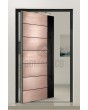 PIVOT M15 - aluminium taatsdeur met koperstructuur van gefreesd metaal