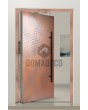 PIVOT M17 - aluminium taatsdeur met koperstructuur van gefreesd metaal