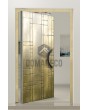 PIVOT M18 - aluminium taatsdeur met geel messing structuur van gefreesd metaal