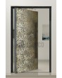 PIVOT M28 - aluminium draaideur met messingstructuur van gefreesd metaal