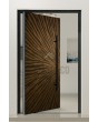 PIVOT M29 - aluminium draaideur met bruine textuur van gefreesd metaal