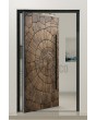  PIVOT M30 - aluminium draaideur met bruine textuur van gefreesd metaal