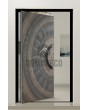 PIVOT M6 - draaideur met bronzen textuur van gefreesd metaal