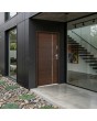 Moderne voordeur van mahoniehout