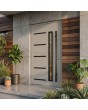Grijze, moderne aluminium voordeur