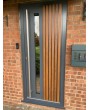 LIM RAIL4 - aluminium voordeur met verticale lamellen van aluminium profielen