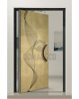 PIVOT M26 - aluminium taatsdeur met deur met geel messing structuur van gefreesd metaal