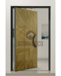 PIVOT M8 - aluminium draaideur met gouden textuur van gefreesd metaal